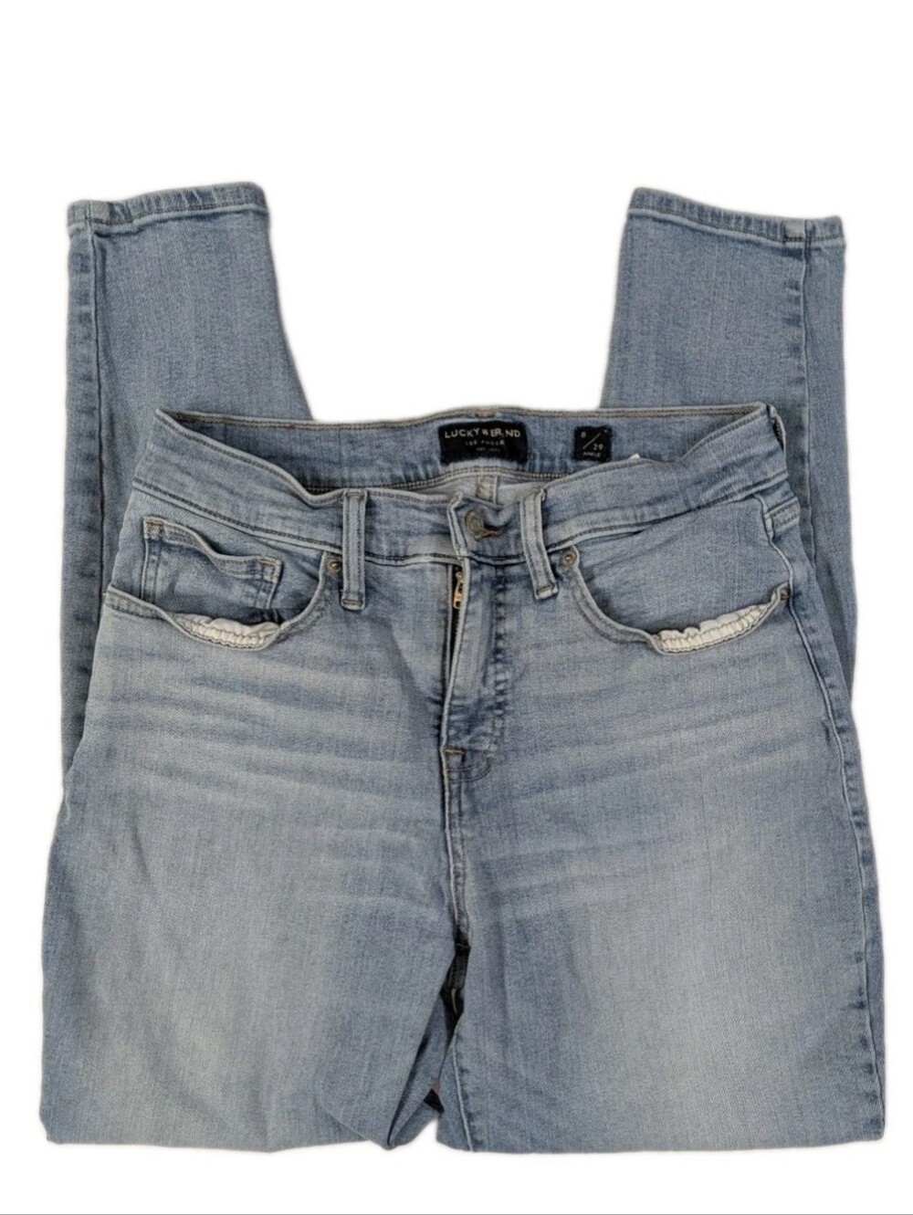 Lucky Brand Ava Skinny Ankle Jeans Womens Size 8 29 Mid Rise Light Wash Denim